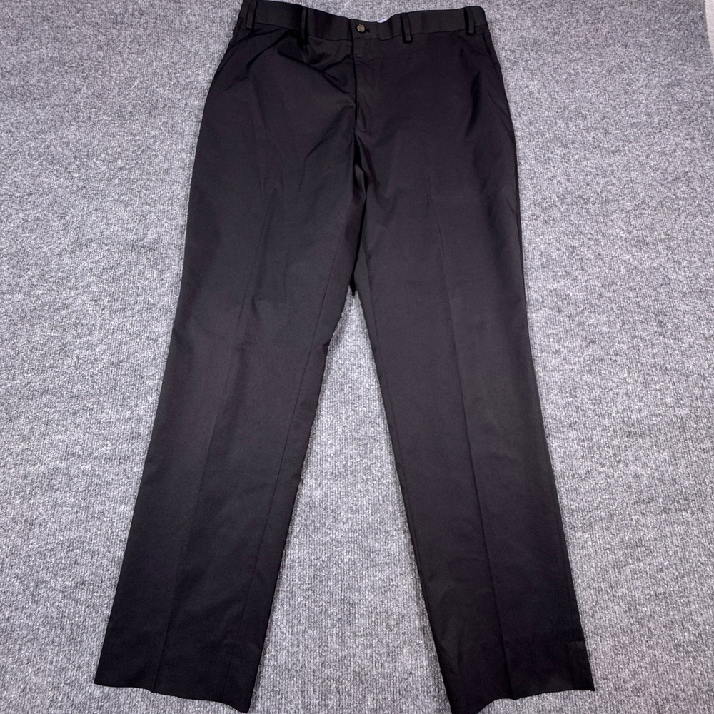 Hart Schaffner Marx Performance Traveler Mens Dress Pants Black 36W x RL Stretch